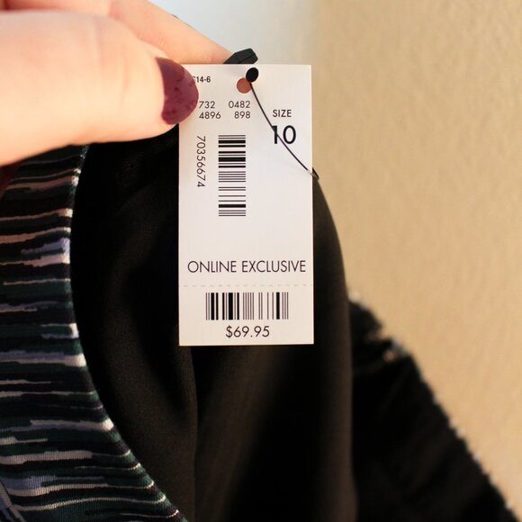 The Limited High Waist Pencil Skirt Striped NEW 10 - Picture 6 of 7